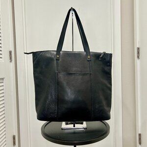 American Leather Co. - Sofl Leather Full Zip Shopper Tote Bag One Size - Black